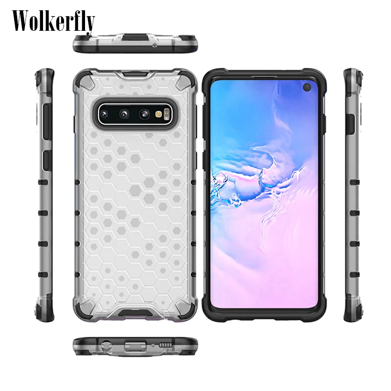 

Hybrid TPU+PC Armor Case For Samsung Galaxy S10 S10 Plus Honeycomb Transparent Phone Case For Samsung Galaxy S10E S10 Lite Case