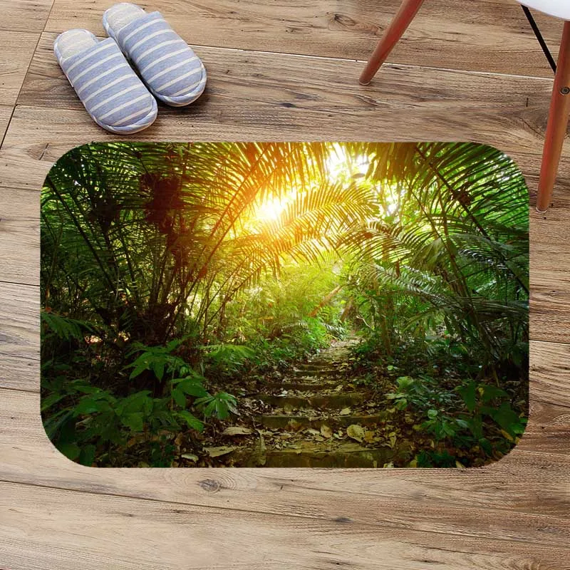 Гостиная дверной коврик Rainforest печатных коврик открытый ковры Ванная комната Кухня ковер противоскользящим ковер коврик дом - Цвет: 3