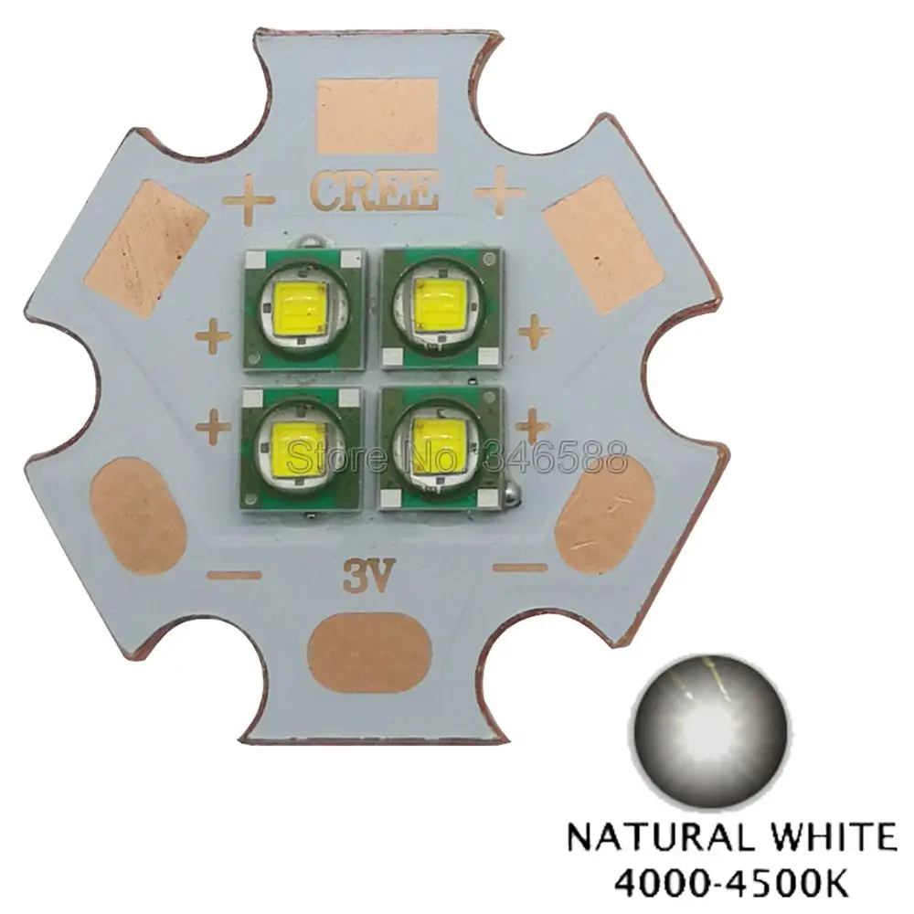 Neutral White 4500K 5x XP-E 10 Вт 3 в 6 в 12 В 4 чипа светодиодный излучатель вместо MKR XML белый/теплый белый/синий/зеленый/красный/желтый/королевский синий 20 мм Медь PCB - Испускаемый цвет: Neutral White 4500K