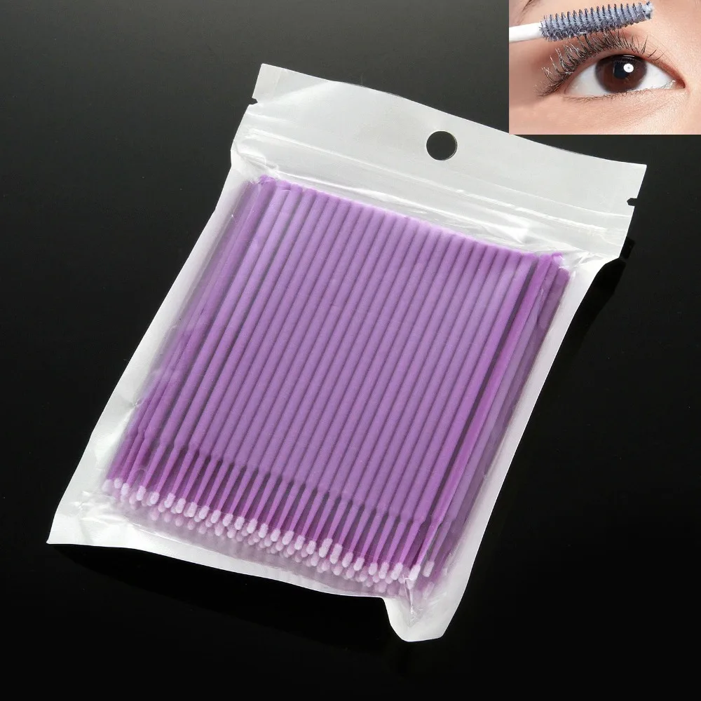 100 шт./пакет одноразовые MicroBrush ресницы человека Расширение ресницы снятия тампон микро-щётка для наращивание ресниц инструменты
