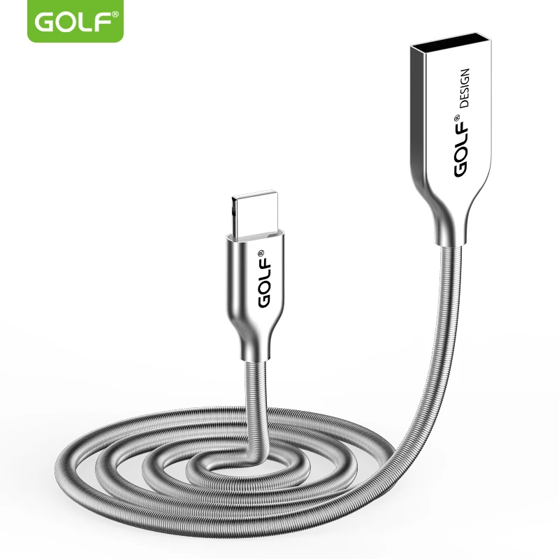 

Golf 1m Zinc Alloy Fast Charging USB Charger Data Sync Cable For iPhone 6S 7 8 Plus X 5S Samsung LG Honor Redmi ZenFone Oneplus