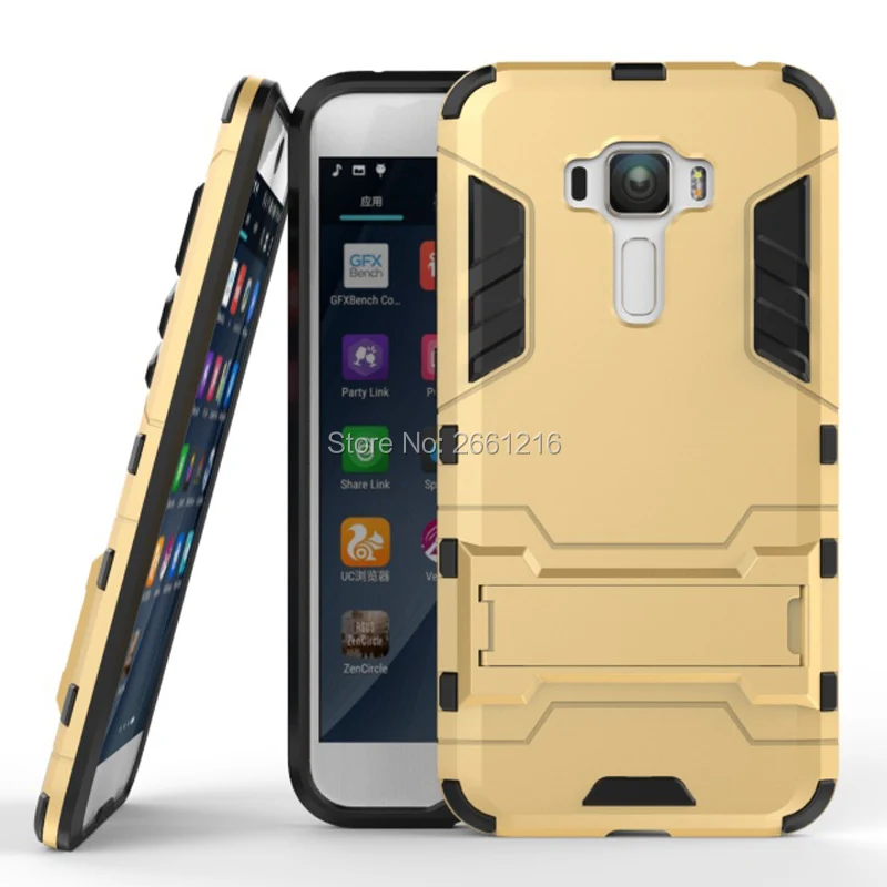 Для Asus Zenfone 3 5." ZE552KL z012d Гибридный Мягкие TPU+ PC жесткий двойной Слои чехол противоударный бампер стенд держатель крышки
