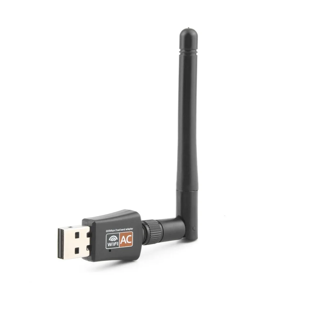 Двухдиапазонный 600 Мбит/с Высокая скорость беспроводной сетевой карты USB 2,0 WiFi LAN адаптер с антенной 802.11ac 5 ГГц 2,4 ГГц сетевой карты