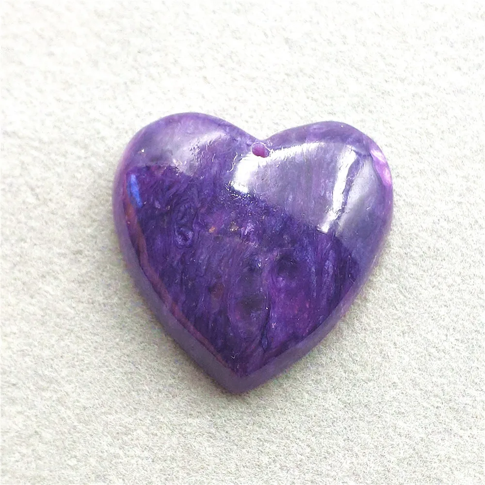 

Top Quality Natural Purple Charoite Women Pendant Charoite 27x27x8mm Gemstone Heart Love Shape Necklace Drop Shipping AAAAA