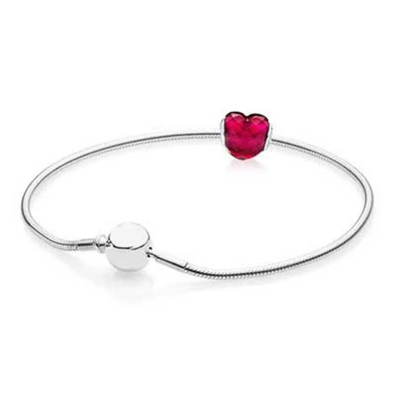 

925 Sterling Silver E Shape of Love Bracelet Gift Set DIY Original Charm Bracelets Jewelry A Prices Snap Button