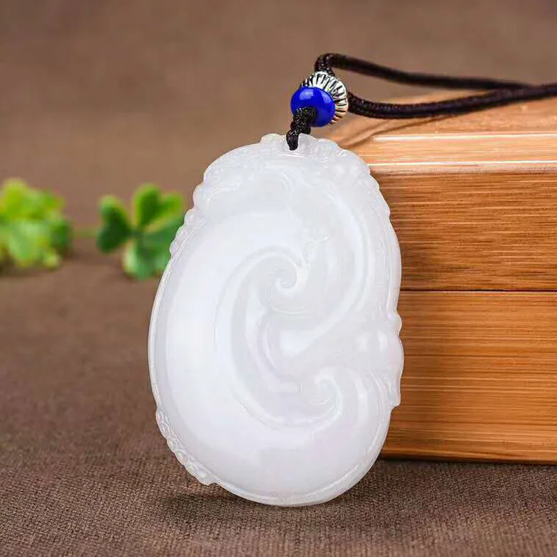 Xinjiang Hetian Jade White Jade Ruyi Pendant Necklace Xinjiang Hetian Jade White Jade Ruyi Pendant Necklace