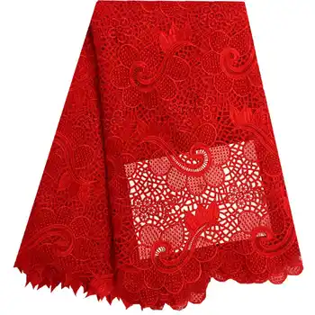 African Lace Fabric on sale,High Quality african cord lace latest 2016 guipure lace fabric 5Yards.Red Nigerian Lace Fabric F1122