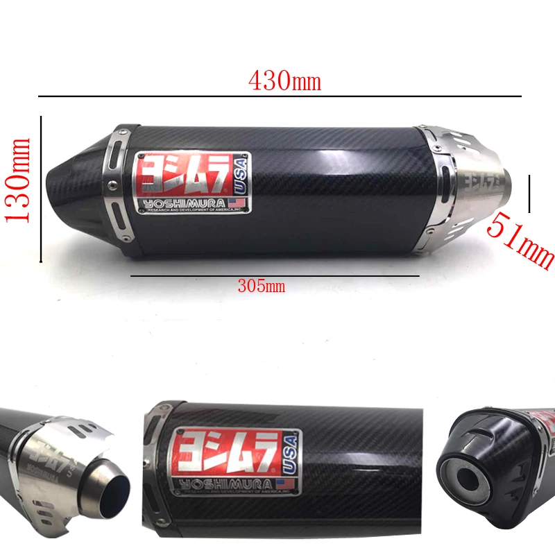 

Motorcycle Yoshimura Exhaust Muffler Pipe with db killer For Kawasaki Yamaha Honda KTM z800 z1000 ninja250 R6