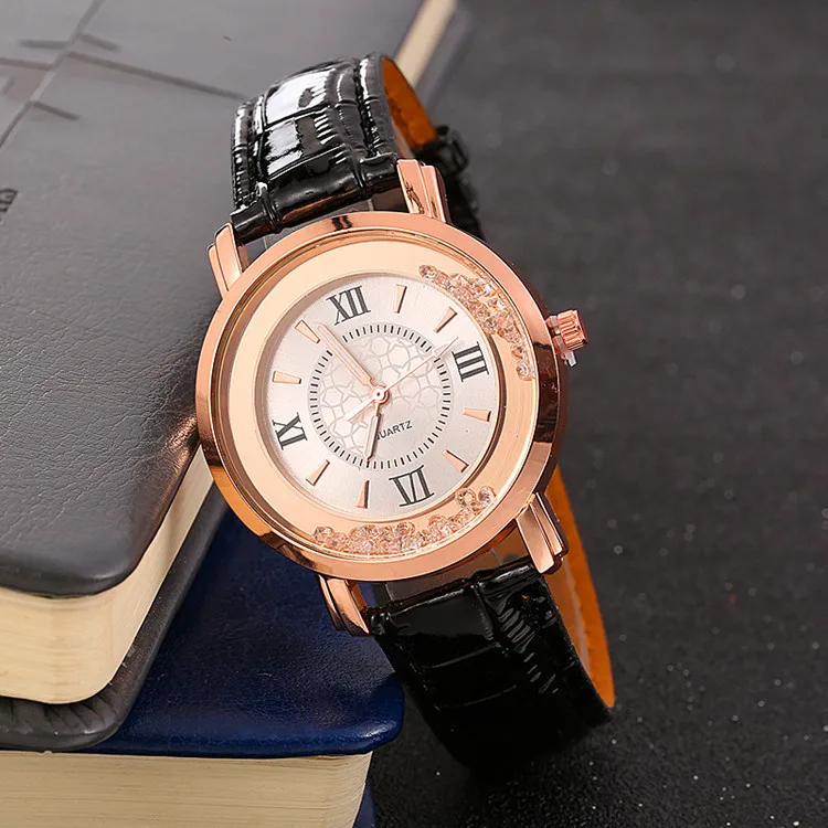 

2019 Explosive Balls, Quicksand Roman Women's Watches, Fashionable, Casual, Candy-colored, Bamboo-striped Leather Wristwatch