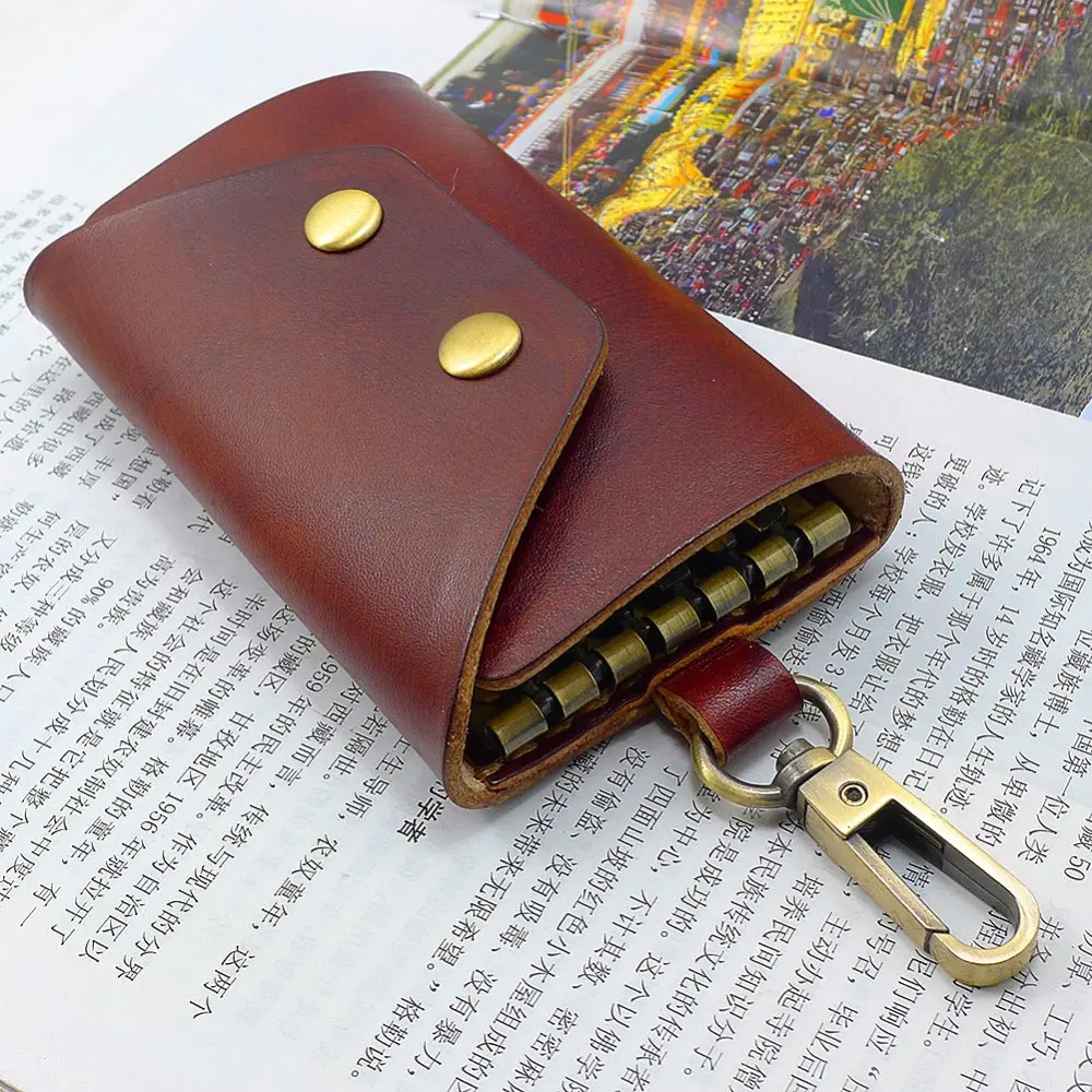 

Genuine Leather Key Case Key Holder Key Bag With Card Slot Hanging On The Waist Can Hold 8 Keys And 3 Cards M0DEL 1112ky