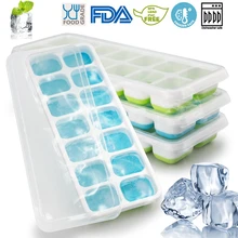 Поднос для льда устойчивость к разливам крышки гибкие и многоразовые штабелируемые прочные и посудомоечные безопасные подносы для льда легко вынимается