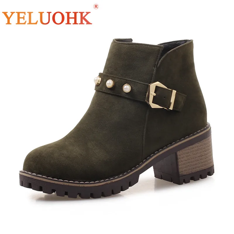 

34-43 Women Winter Boots Heel 5 CM Ankle Boots For Women Platform Women Winter Shoes