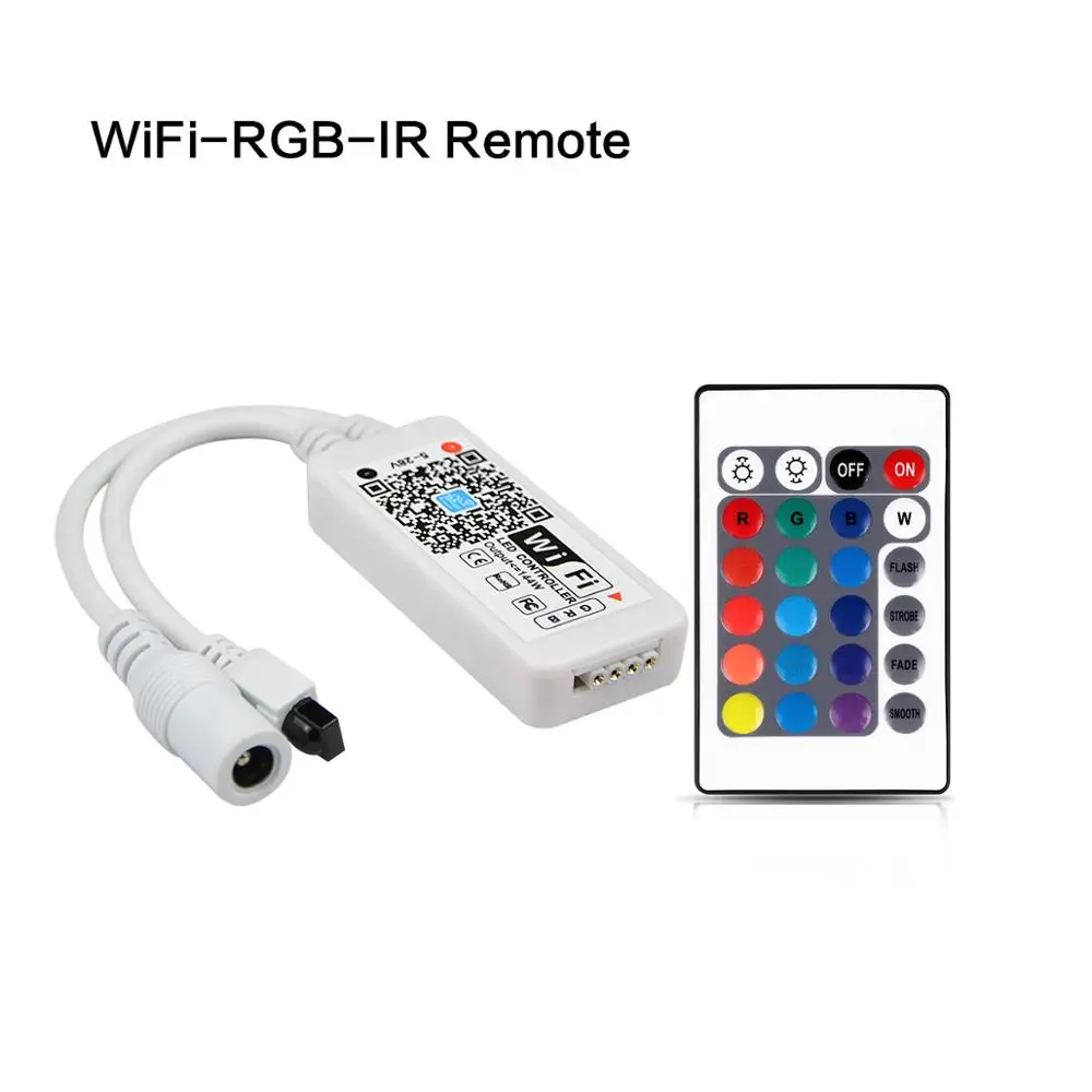 Светодиодный светильник Wi-Fi/Bluetooth RGB/RGBW управление Лер DC 5 в 12 В 24 в Android IOS APP Amazon Alexa Google Magic Home IR управление - Испускаемый цвет: WIFI RGB ADD IR