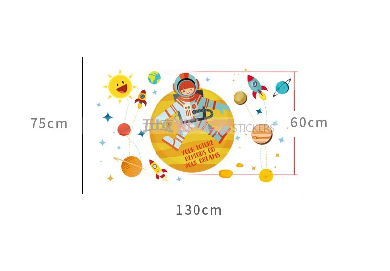 Обучение маленьких детей пространство солнечной системы настенные наклейки съемные наклейки из ПВХ домашний декор для спальня гостиная декоративные