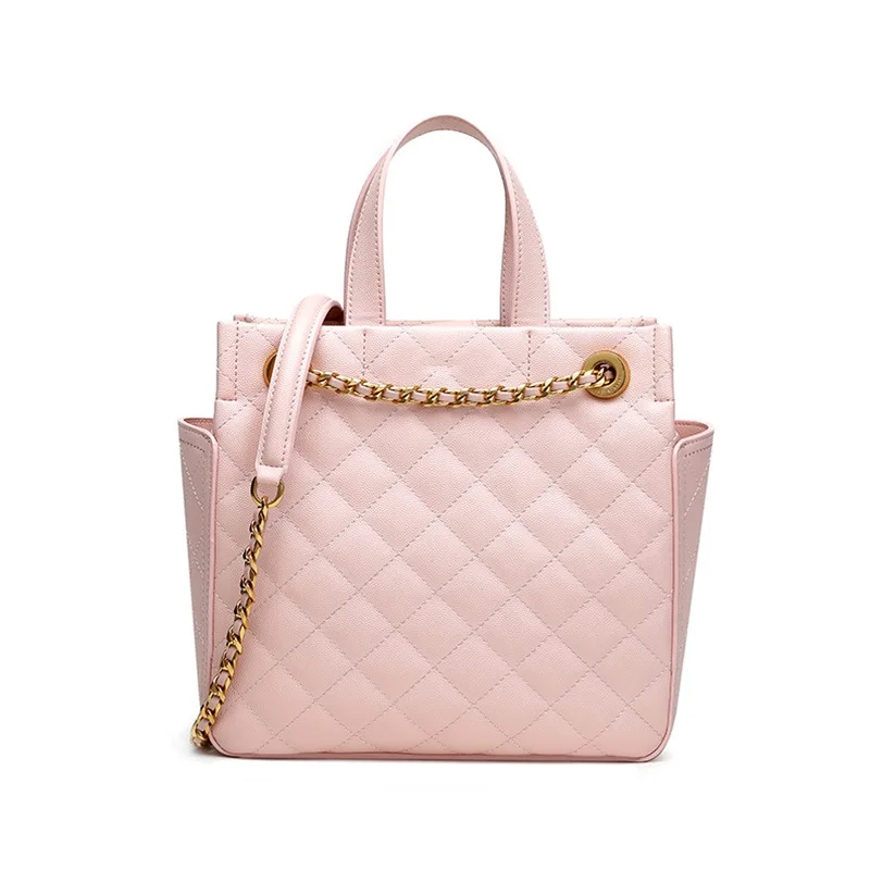 TANGDE FASHION CRISS-CROSS GENUINE LEATHER CASUAL WOMAN'S TOTE BAG GEOMETRIC SOLID COLOR SHOULDER BAG TANGDE FASHION CRISS-CROSS GENUINE LEATHER CASUAL WOMAN'S TOTE BAG GEOMETRIC SOLID COLOR SHOULDER BAG