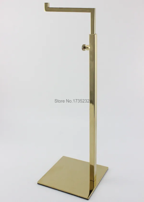 Adjustable Gold / Titanium Metal Women Handbag Display Stand Handbag Display Rack Bag Holder