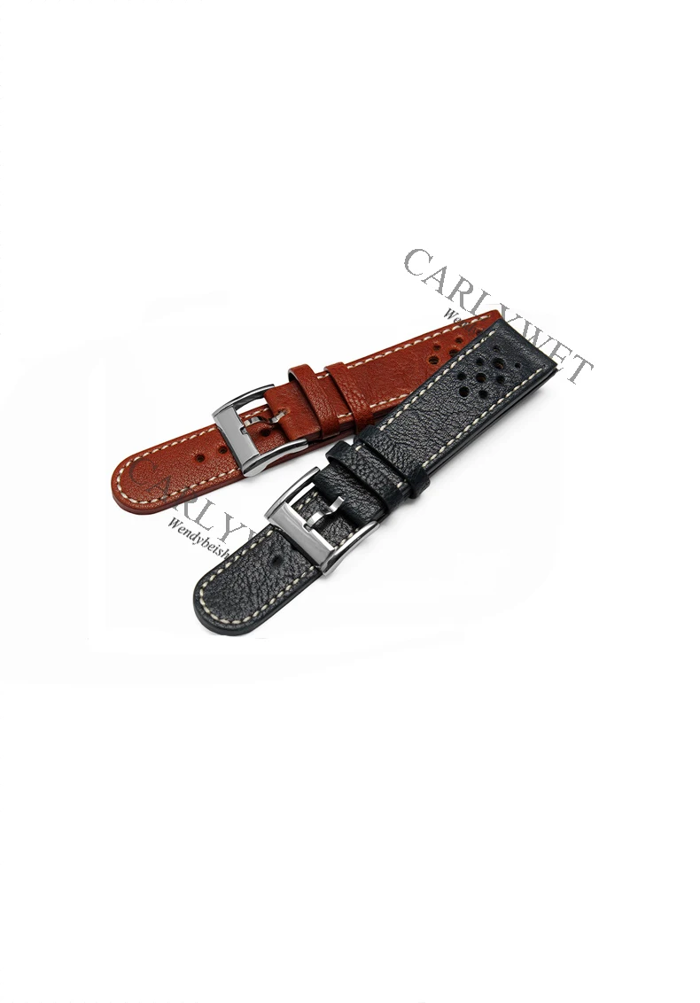 Ремешок кожаный для наручных часов 22 мм коричневый черный зеленый|wrist watch band|brand