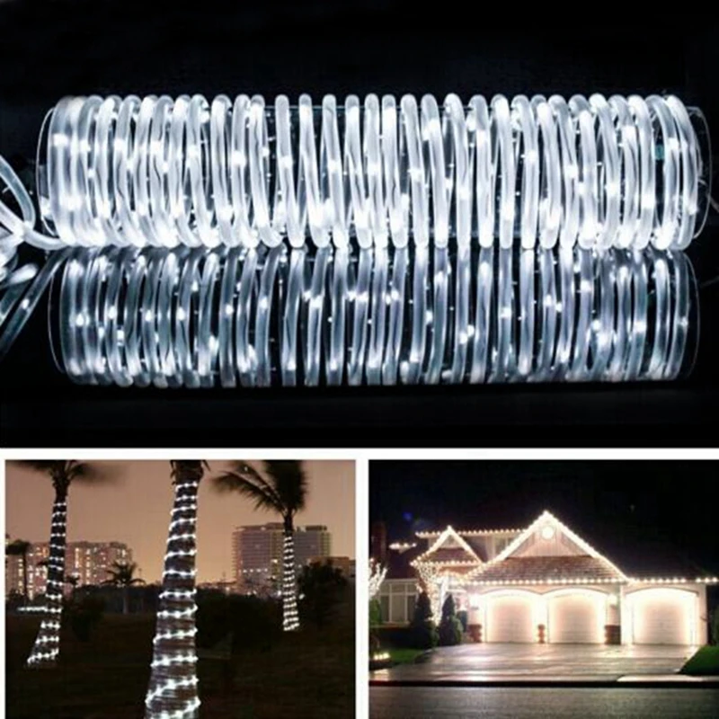 220V LED Rope Light Wire Tube Strip String Lights Garden Fence Patio Decorations
