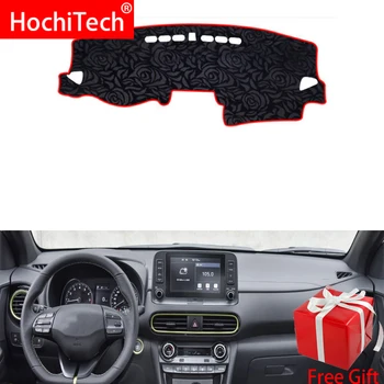 

Rose Pattern Non-slip Dashmat Dash Mat Dashboard Cover Pad Carpet Car Sticker for Hyundai Encino Kauai Kona 2017-2019 Styling