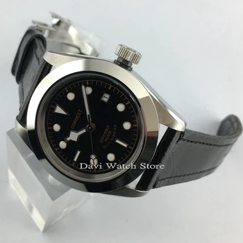 

41mm Corgeut Sapphire Glass Polished Black Dial Automatic Movement Mens Watch
