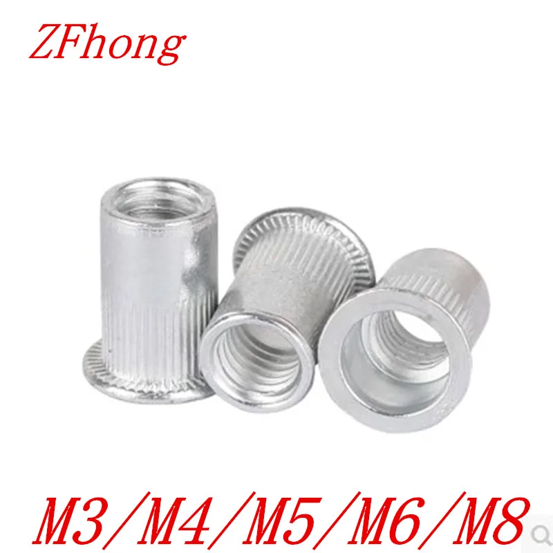 

50pcs 20pcs M3 M4 M5 M6 M8 Aluminum Alloy Rivnut Flat Head Threaded Rivet Insert Nutsert Cap Rivet Nut