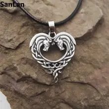 fantasy Celtic Horse Lords Necklace bronze Celtic Horse Heart necklace SanLan