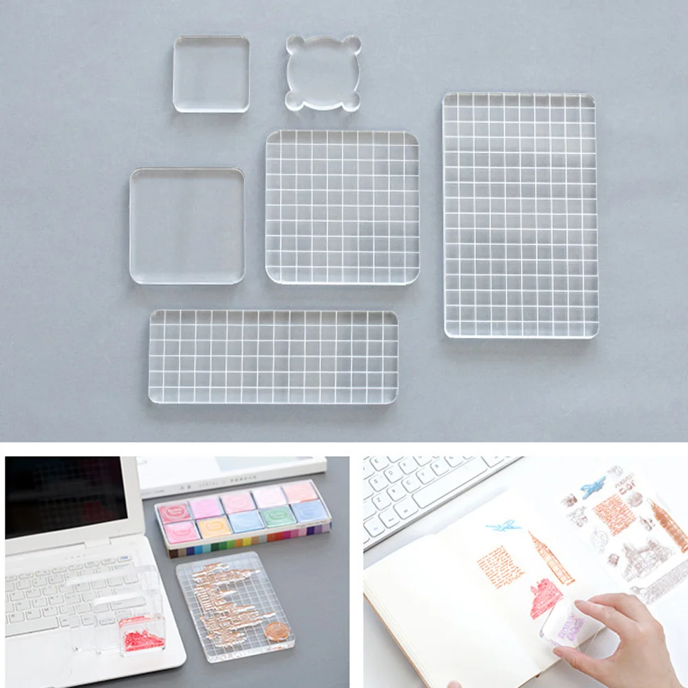 

Acrylic Clear Stamp Block Handle Stamping Photo Album Decor Essential Stamping Tools for Scrapbooking DIY Crafts Stamps Making