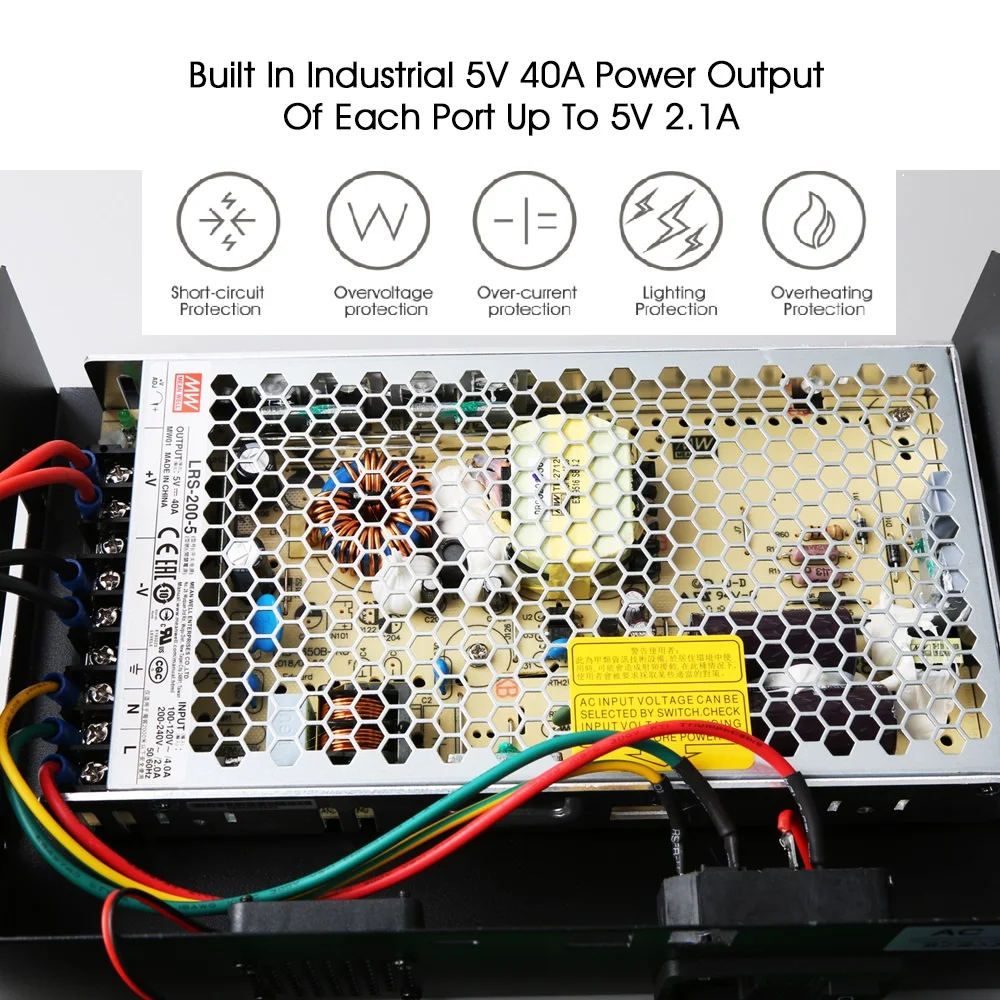 Sipolar A-223, промышленные 20 портов, USB 3,0, многопортовые, USB зарядное устройство, станция с 200 Вт, блок питания, зарядка для телефонов, планшетов