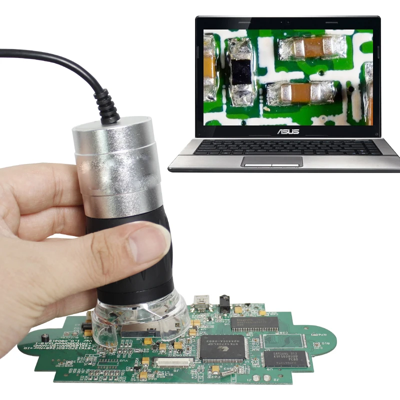 

2.1MP USB Digital Microscope Electronic Magnifier with Scale Measurement and 8LED for Semiconductor PCB Inspection and Repair
