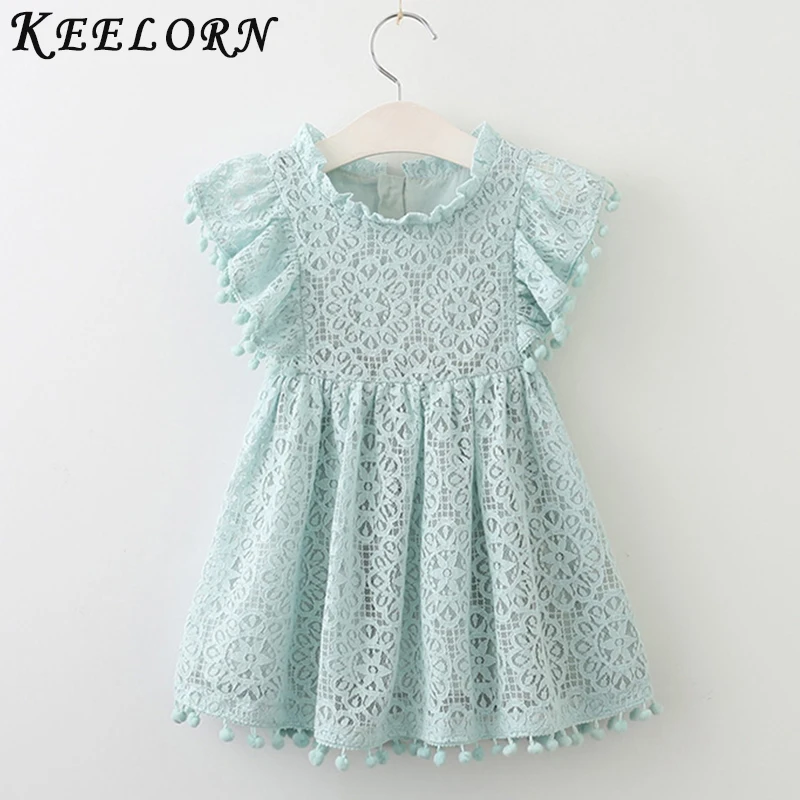 Keelorn/платье для девочек Новинка года, повседневные Детские платья для девочек, детская одежда летнее платье принцессы с цветочным рисунком для детей возрастом от 3 до 7 лет