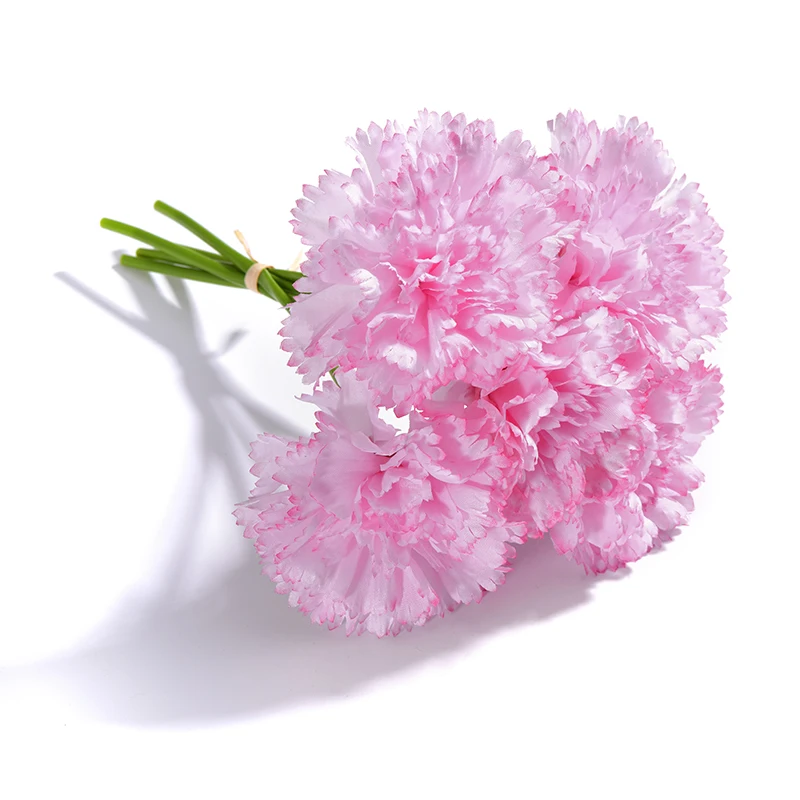 5 головок свежий искусственный цветок гвоздики Шелковый цветок поддельное растение для DIY День матери свадебный цветок Главная вечерние украшения