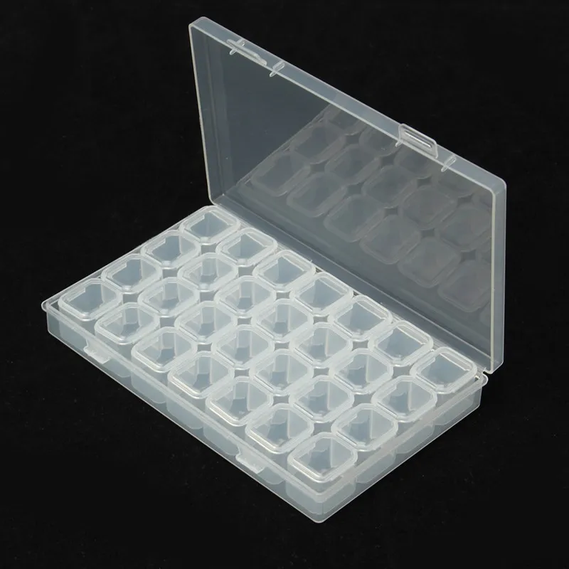 

Multifunction 28 Slots Diamond Embroidery Box Diamond Painting Accessory Case Transparent Storage Boxes Case CrossStitch Tools