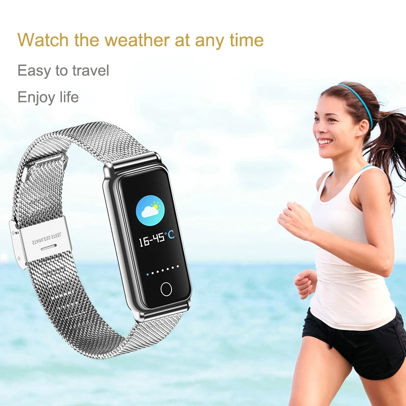 Smart Bracelet Blood Pressure Measurement Metal Bluetooth Watch Blood Pressure Heart Rate Measurement Sports Step Waterproof