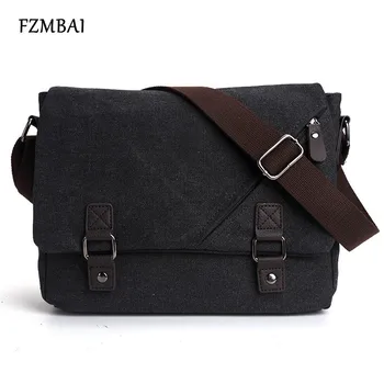 

FZMBAI Mens Leisure Canvas Satchel Simple Design Student Messenger Bags