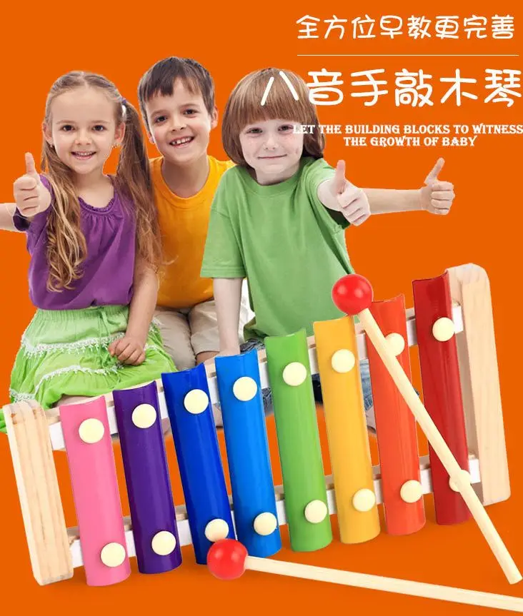 Деревянный музыкальный инструмент Монтессори детское Дошкольное образование деревянный ксилофон игрушки ручной стук фортепиано подарок