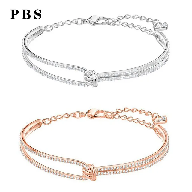 

PBS Original Copy High Quality 1:1 SWA Multi-Color Double Ring Gold-Plated Bracelet With Logo Free Mail