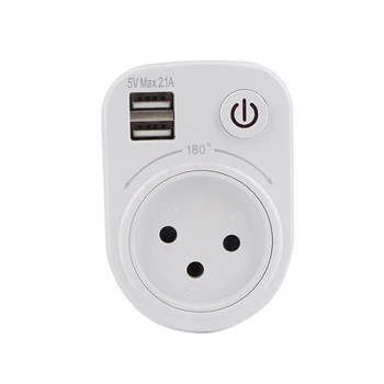 

Dual Ports Socket 2.1A Charger USB Hub Wall Charger Power Adapter 82*55*34mm