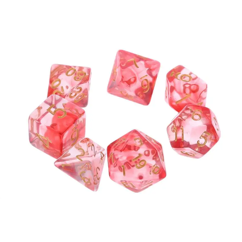 7 шт./компл. прозрачная двусторонняя D4 D6 D8 D10 D12 D20 Dungeons & Dragon D RPG поли настольная игра