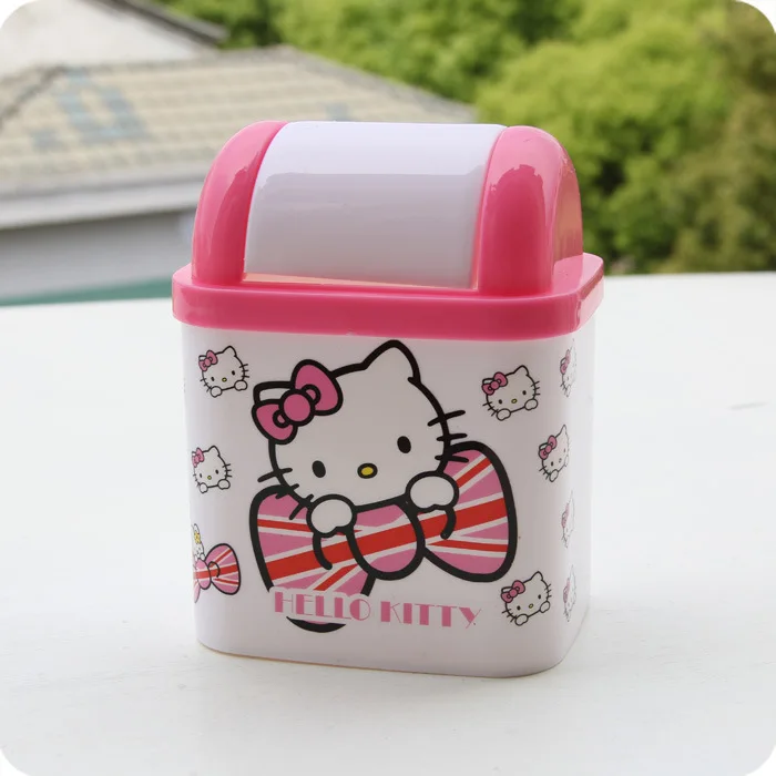 Hello kitty ведро для хранения стола квадратная коробка для салфеток Ведерко для мусора кухонный автомобильный держатель мешка для мусора миниатюрная мусорная корзина Автомобильный держатель для салфеток