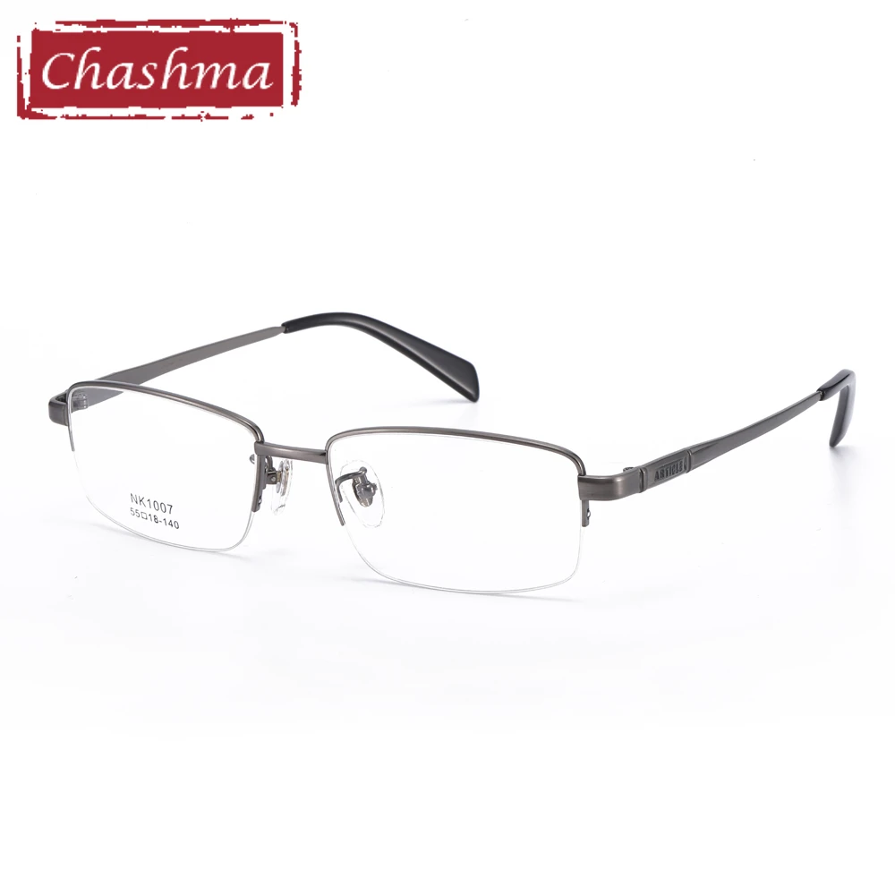 Width 140 Titanium Frame Men Eyewear Half Frame Semi Rimmed Design Prescription Glasses Spectacles Gafas