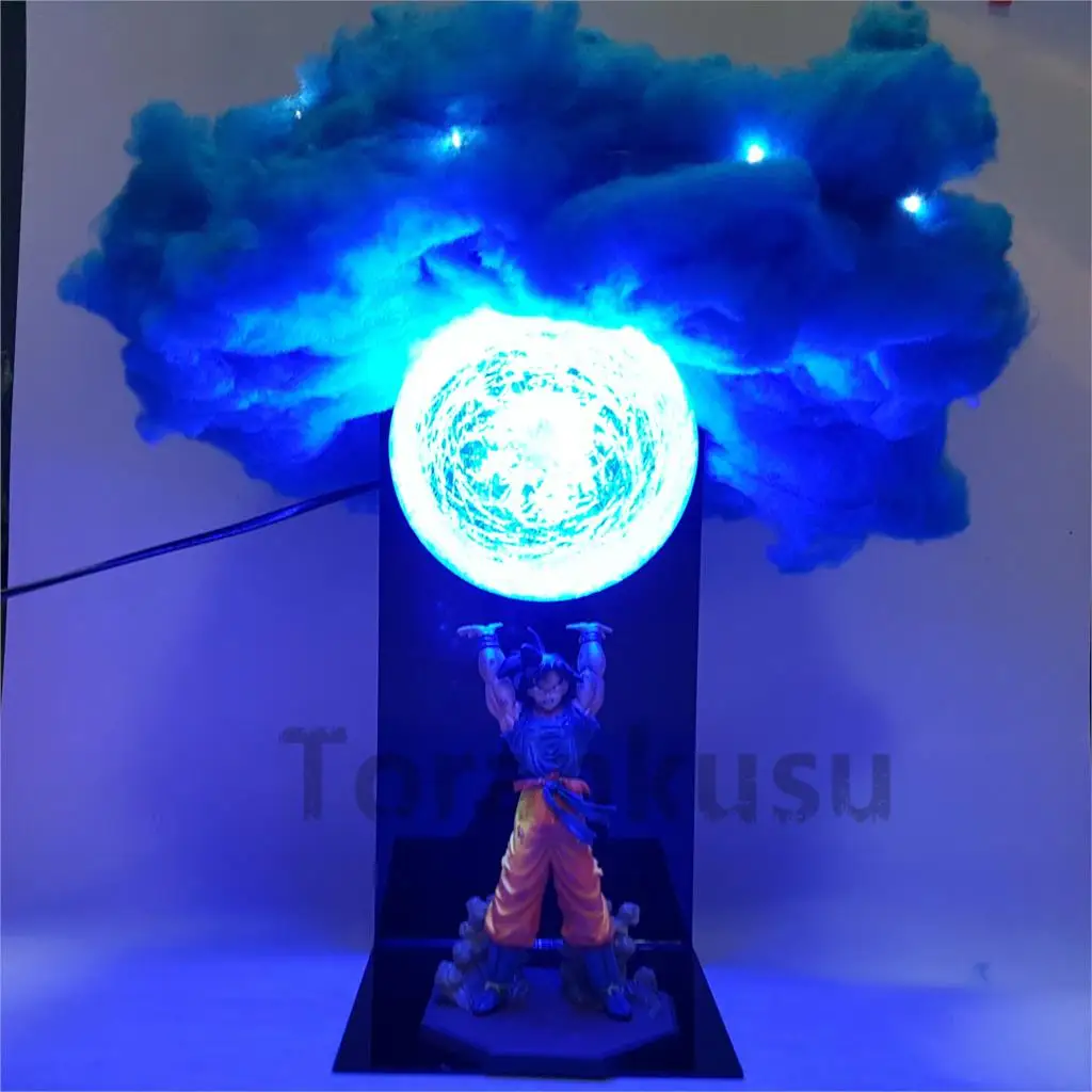 Dragon Ball Z Action Figures Son Goku Genki Dama Spirit Bomb Cloud DIY LED Night Light Set DBZ Super Goku Model Doll Anime Figma