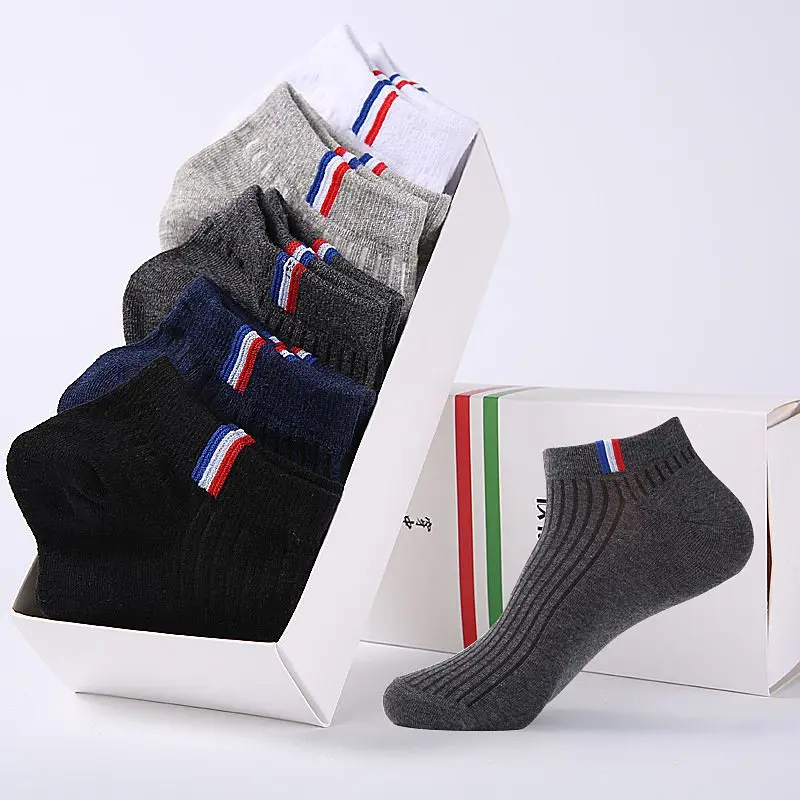 5 Pairs Mens Ankle Socks Cotton Gift Box Casual Fashion Brand ...