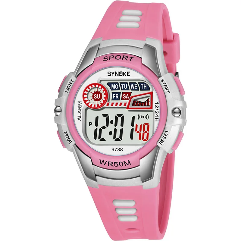 

New 1 Pcs Children Kids Student Digital Electronic Watch Waterproof Round Dial Adjustable Strap MV66