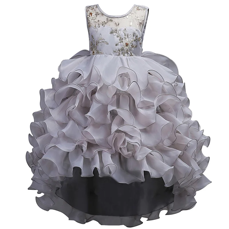 2019 Irregular Wedding Flower Girls Dress Kids Dresses For Girl Lace Party Princess Teenagers Children Clothing 2-12 Years | Детская