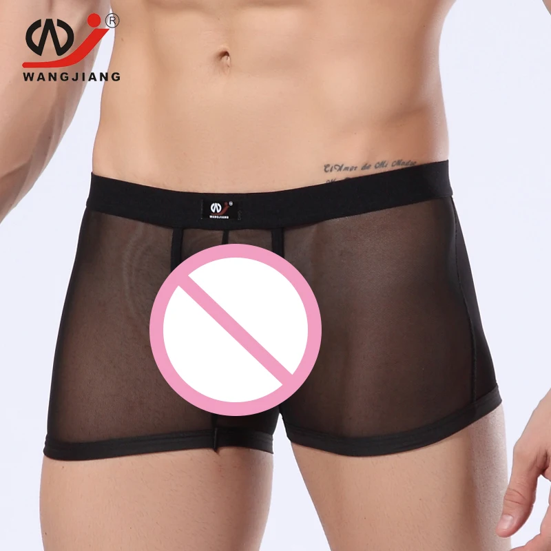 

WJ Sexy Transparent Men Underwear Cueca Erotic Boxer Shorts Gay Men Underwear Cueca Calzoncillos Hombre Boxer Marca Nylon Homme