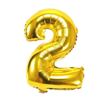 

32 inches gold Number Digit Foil Balloons Helium Balloons Birthday Wedding Decorations Air Balloons Party Event Gold 2