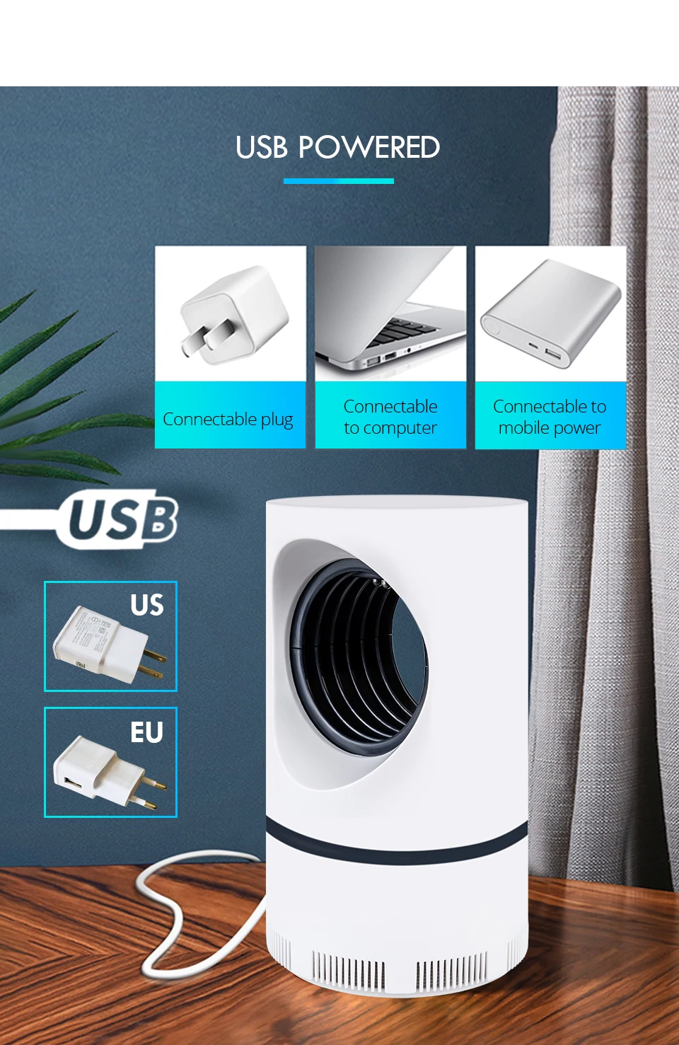 Led Mosquito Killer Lamp UV Night Light USB Insect Killer Bug Zapper  (11)
