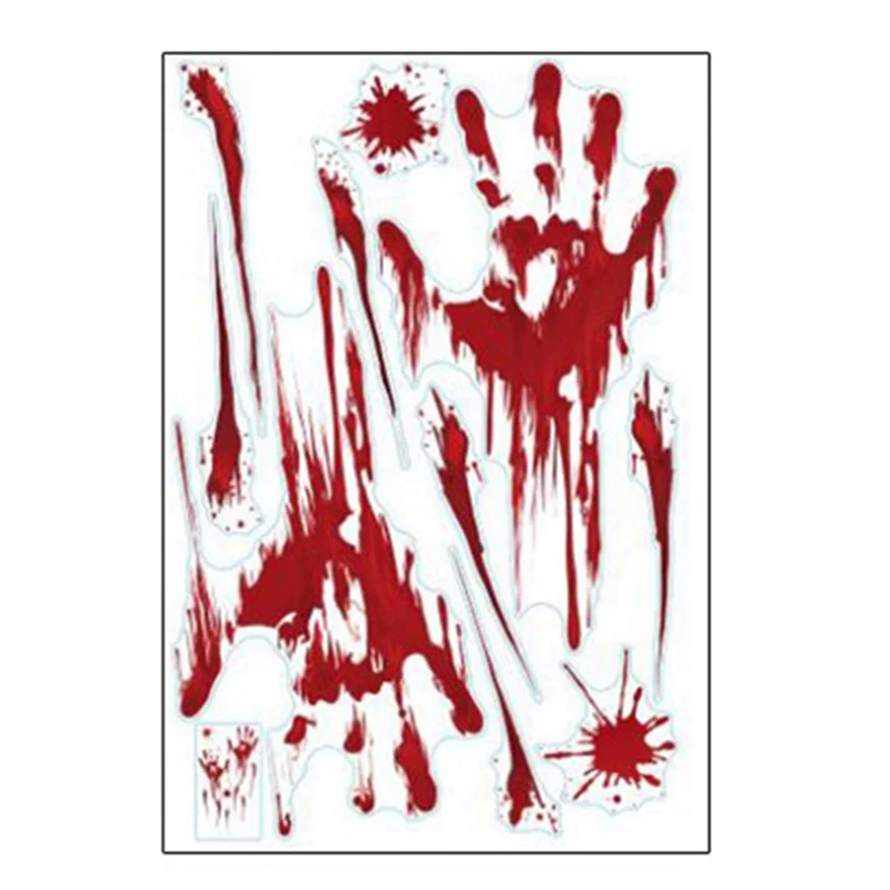 Наклейка на машину на Хэллоуин с кровавым отпечатком пальца, Кровавая печать на руку, водостойкая Наклейка на стену, плакат, Рождественская наклейка, s для окна