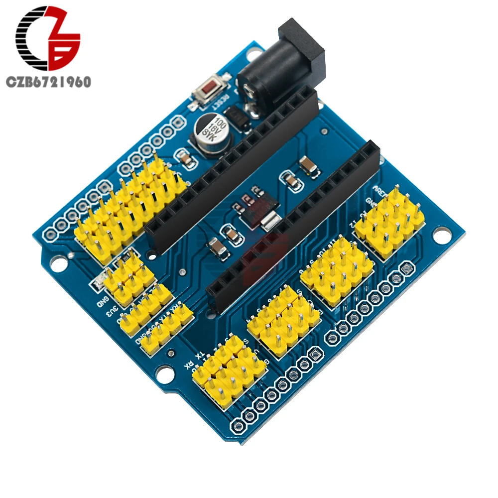 Nano I/o Expansion Sensor Module Shield Board I2c Pwm Servo Analog Aref ...