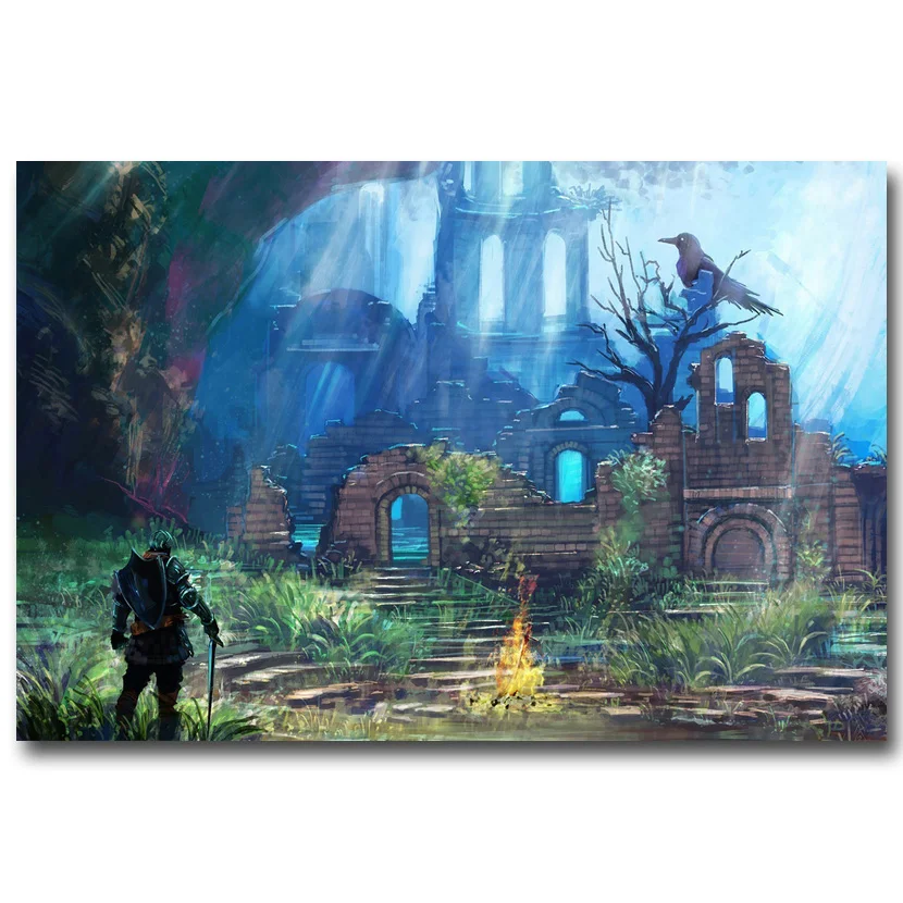 

Dark Souls 1 2 3 Art Silk Fabric Poster Print 13x20 24x36inch New Game Picture for Home Wall Decoration 029